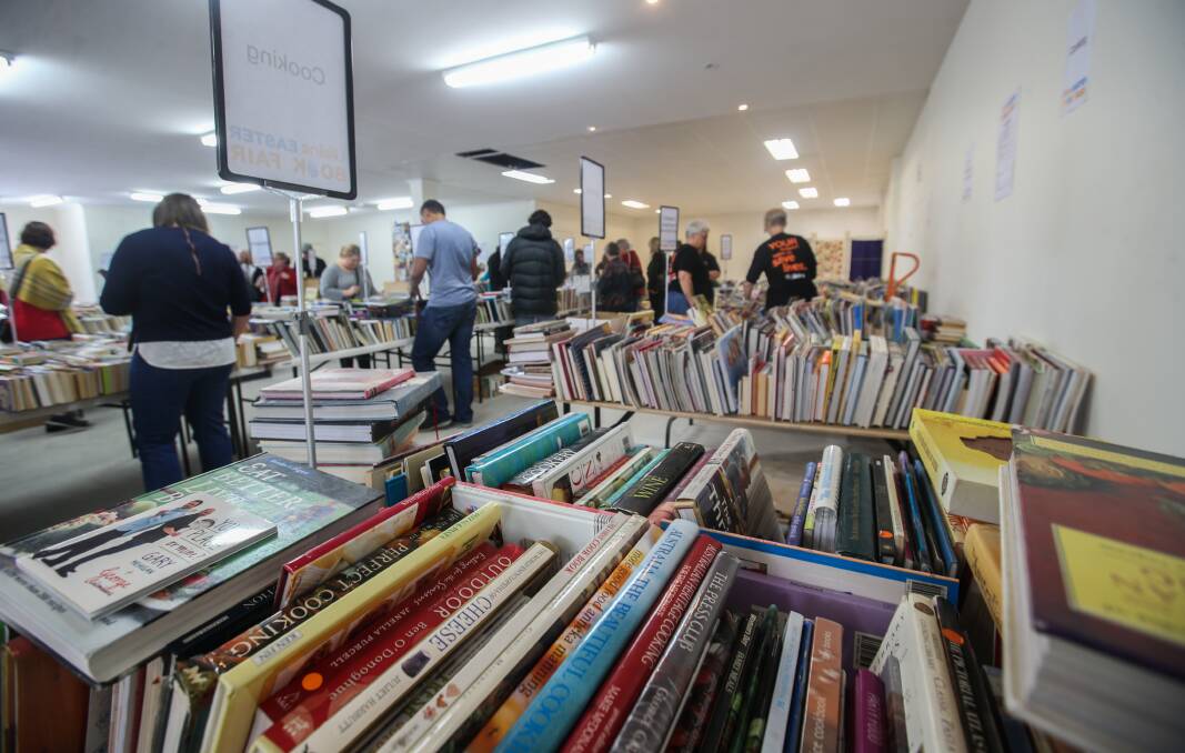 Book bazaar: There were thousands of titles for sale at the annual fair, which is Lifeline's main fund-raiser. Picture: Amy Paton