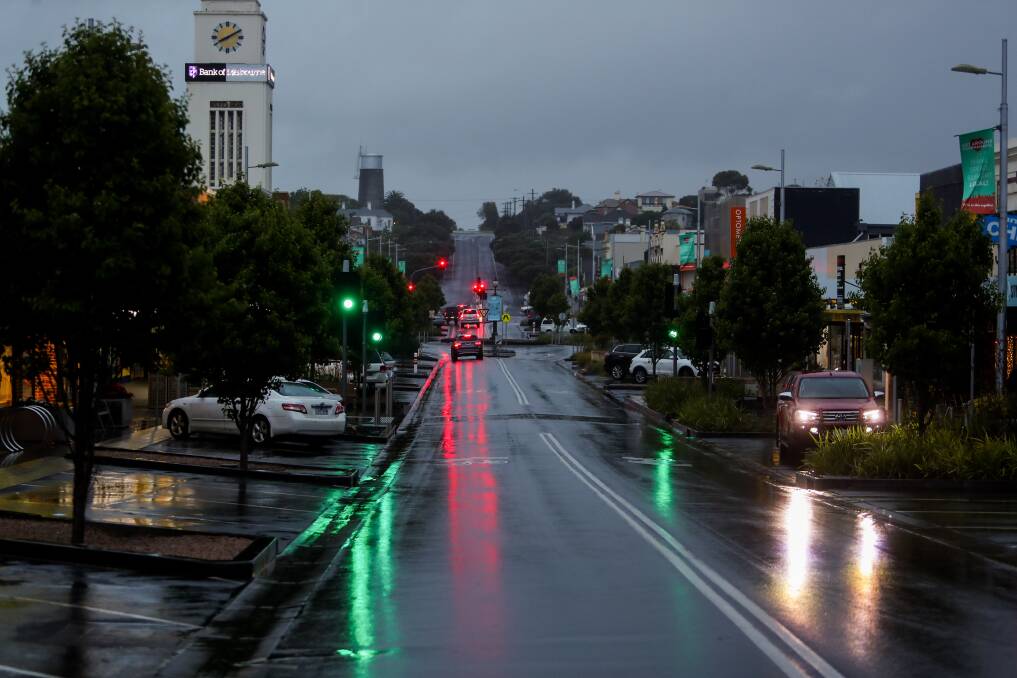 Wet and windy: Warrnambool's unpredictable weather is proving challenging for restaurant owners who say they will continue to offer outdoor dining in a bid to remain viable during COVID-19 restrictions, which allow 10 people inside. 