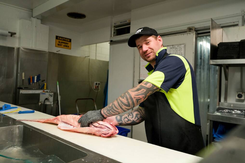 Prepared: Allfresh Seafood staff, including Codie McBane, have been starting work early this week.