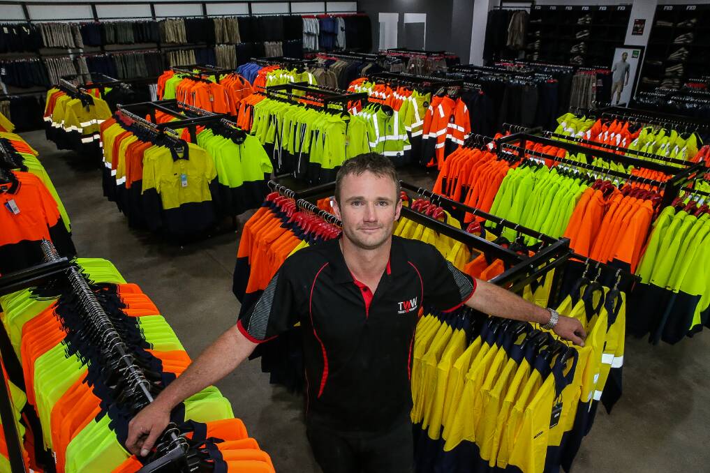 Totally Workwear Warrnambool owner/ operator Nick Murnane in the store which the south-west has embraced since it opened seven weeks ago. Picture: Anthony Brady