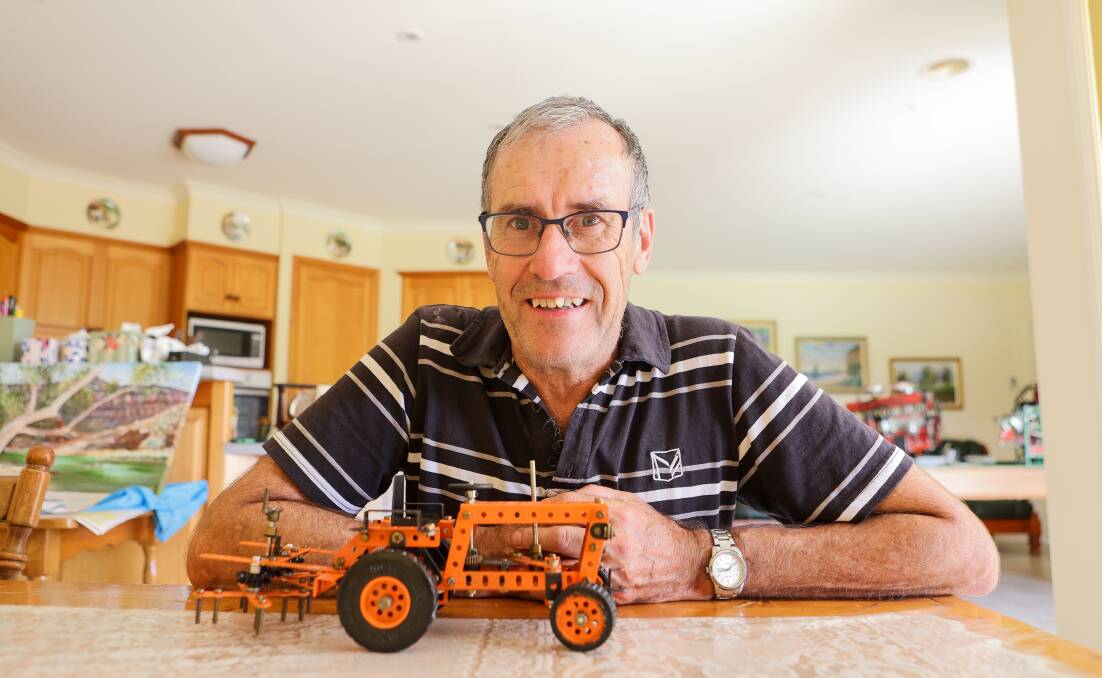 Warrnambool's Mal Brodie will host the city's first Meccano exhibition on Sunday, featuring various models and interactive displays. Picture by Anthony Brady