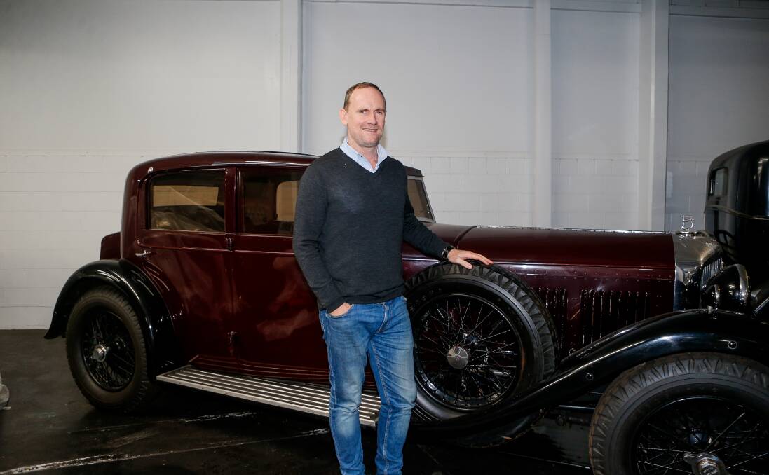 Historic: Fletcher Jones owner Dean Montgomery at the Warrnambool Motor Museum, which is due to open next year. Picture: Anthony Brady