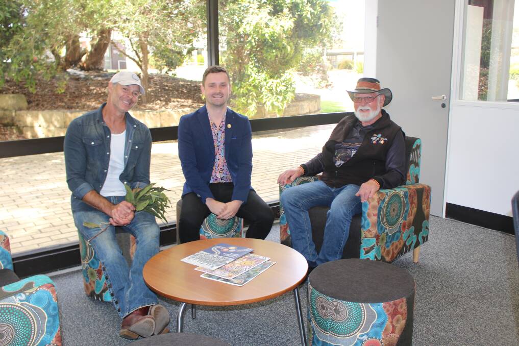 Musician and Gunditjmara man Lee Morgan, Deakin University indigenous inclusion manager Tom Molyneux and indigenous elder Uncle Robbie Lowe at the new space.