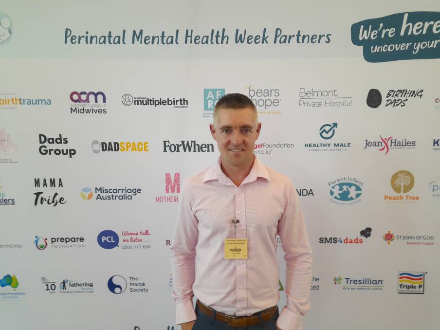 Matthew McConnell at the launch of national Perinatal Mental Health Week. Picture supplied