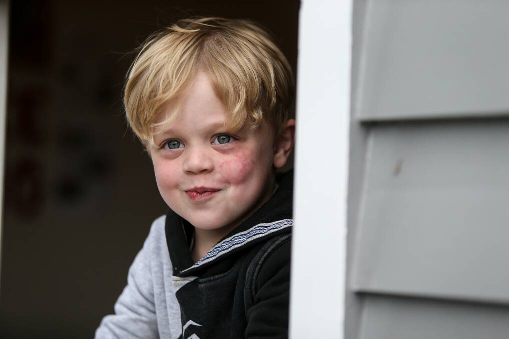 Energetic: Noah Dowie's family hopes to take him to a US medical camp to seek a second opinion from specialists about a rare blood condition he has had for the past three years.  Picture: Anthony Brady