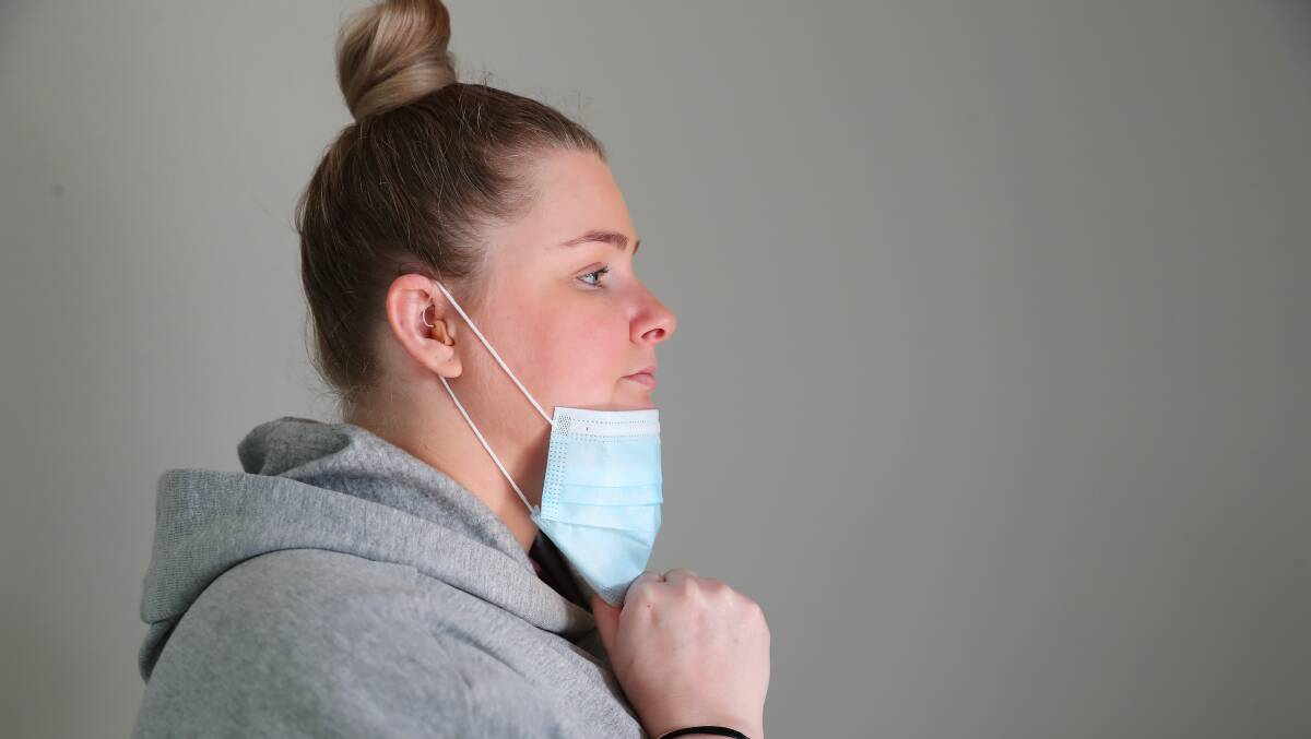 REAL CONCERN: Wagga's Deanne Haddrill, who has been deaf her entire life, will wear a face mask but is concerned others will not make it easy for her to communicate. Picture: Emma Hillier 