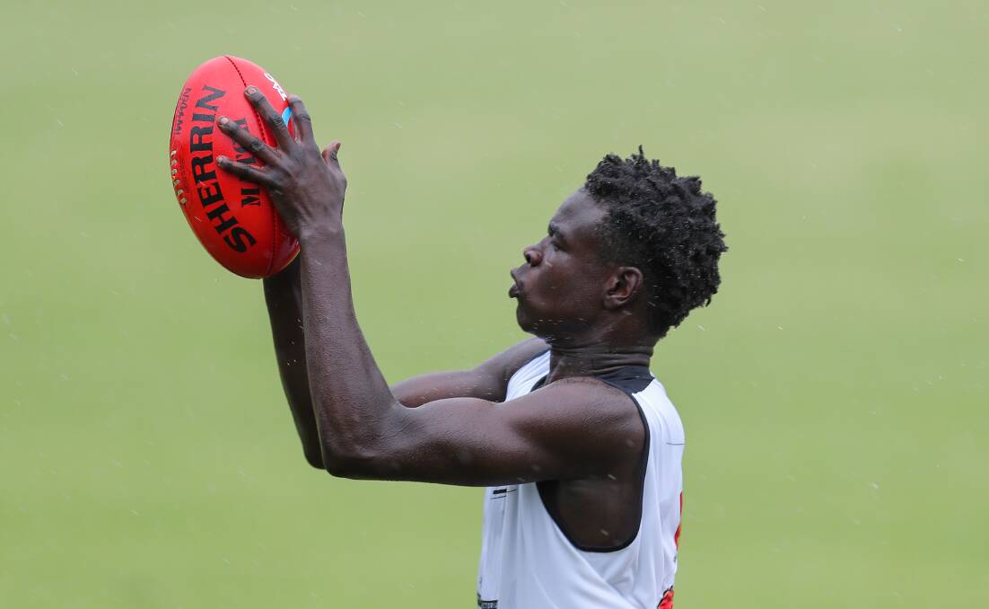 LEAP OF FAITH: South Warrnambool's Emmanuel Ajang is backing his skill in as he strives to play NAB League in 2019. Picture: Morgan Hancock