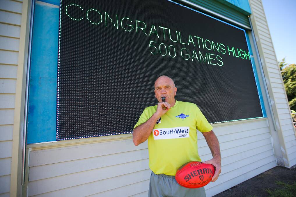 MILESTONE: Hugh Worrall will umpire his 500th football game when his former club Cobden takes on North Warrnambool Eagles in the under 18.5s. Picture: Morgan Hancock