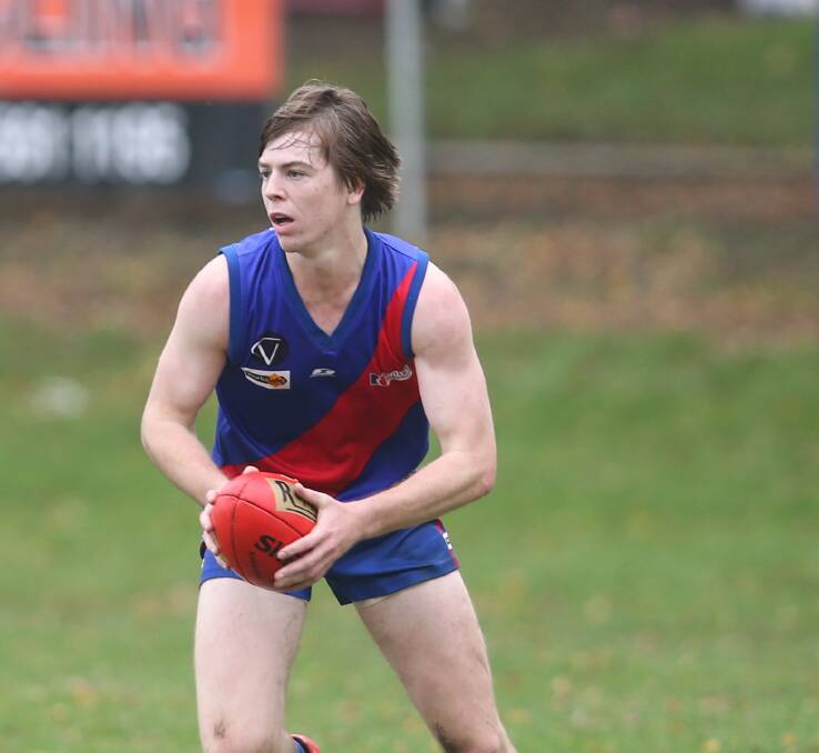 HITTING THE SCOREBOARD: Joe Arundall booted five goals in Terang Mortlake's confidence-boosting win over South Warrnambool. Picture: Amy Paton