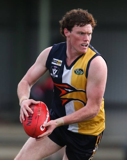 LEARNING TO FLY: North Warrnambool Eagles are expecting a strong campaign from Sam James. Coach Graeme Twaddle says James impressed in the pre-season. Picture: Morgan Hancock