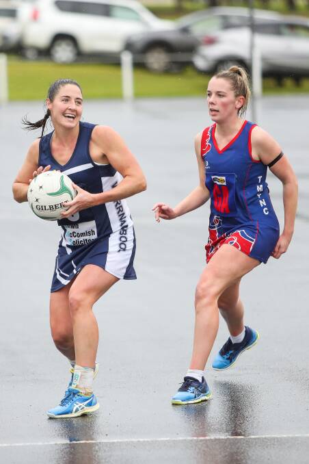 HAPPY: Warrnambool's Sarah O'Keeffe was all smiles in the Blues' match against Terang Mortlake before the bye. Picture: Morgan Hancock 