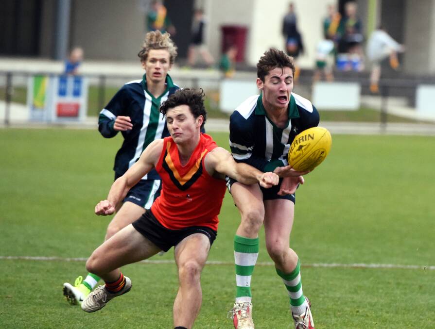 SCHOOL PRIDE: Terang Mortlake footballer Scott Carlin won St Patrick's College's best and fairest after moving to the Ballarat-based school this year. Picture: Jeremy Bannister