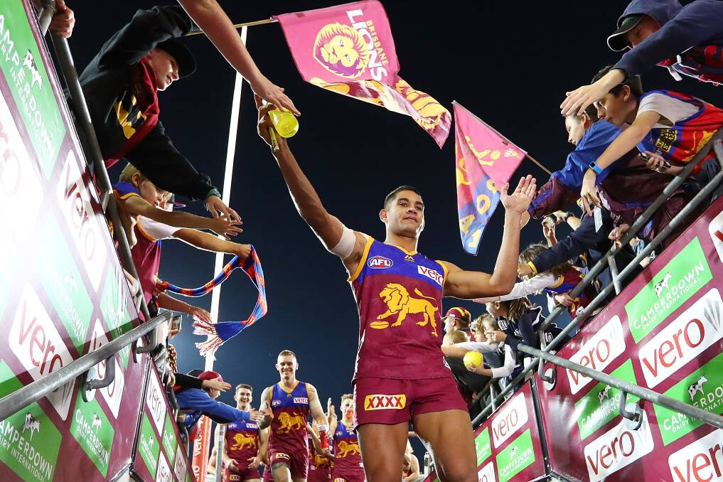 CROWD FAVOURITE: 
Brisbane fans are hoping 
Cedric Cox's goal of the year 
nomination is a sign of 
things to come. 
Picture: Getty Images
