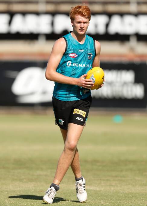 HISTORY IN THE MAKING: Koroit export Willem Drew is impressing the Port Adelaide coaching staff as he pushes for an AFL debut. Picture: PAFC