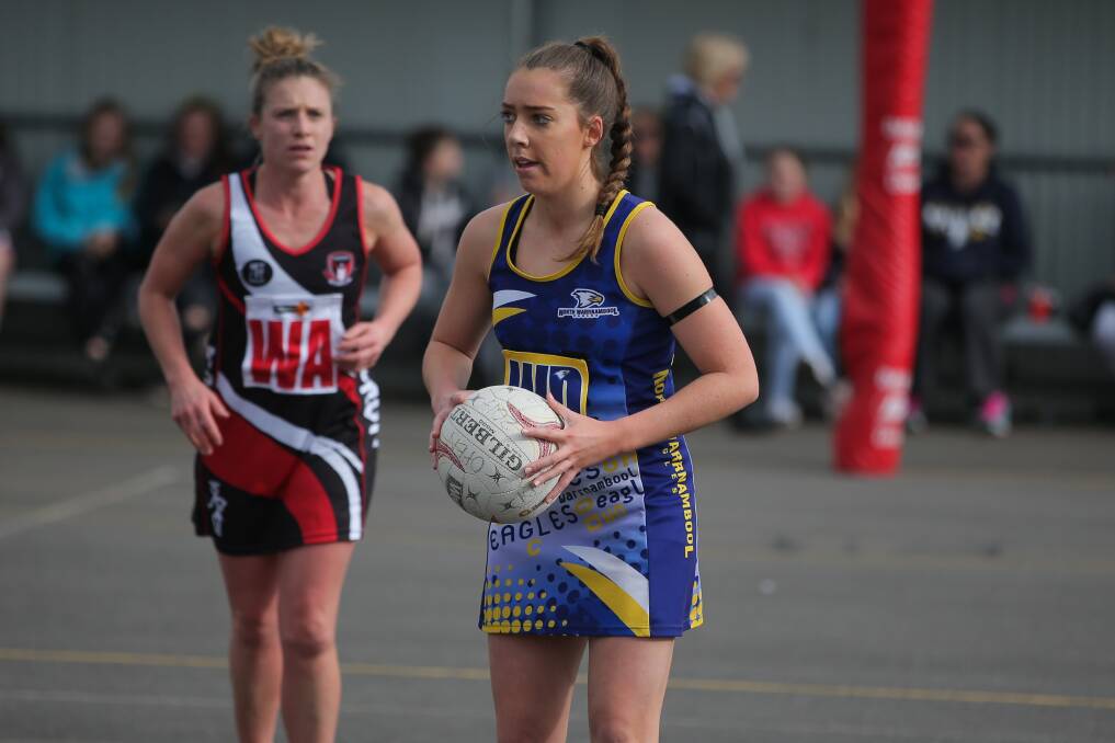 BUSY: Georgia Corbet, pictured earlier the season, was productive in defence in the Eagles' victory over Hamilton Kangaroos. Picture: Morgan Hancock
