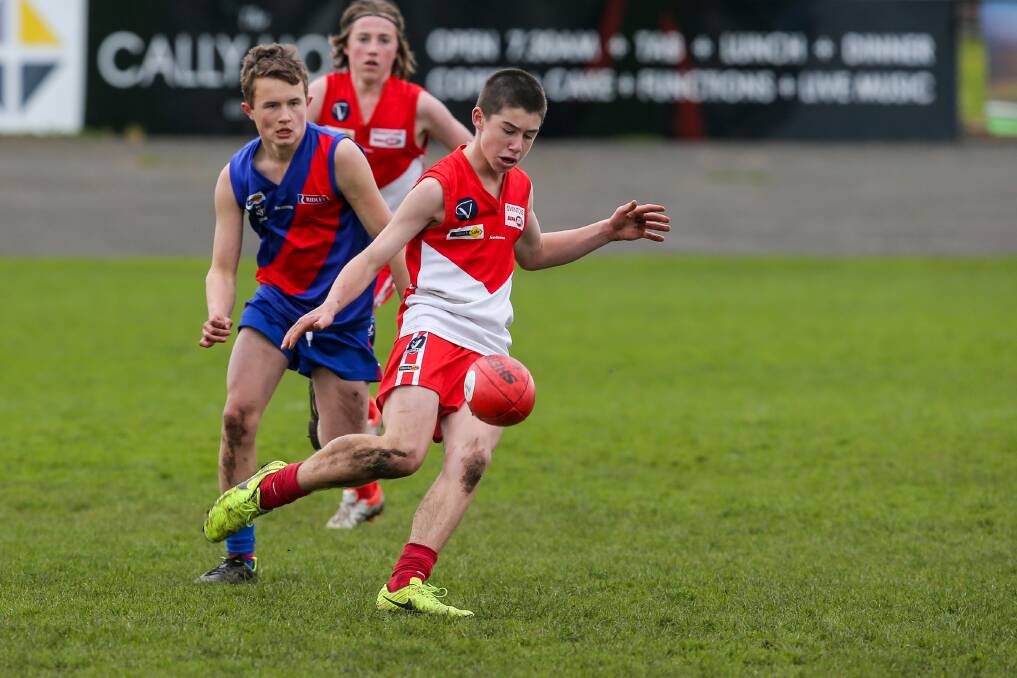 RISING STAR: South Warrnambool footballer Fraser Marris is now a boarder at Ballarat's St Patrick's College. He will represent the school in the Herald Sun Shield at the MCG. Picture: Rob Gunstone