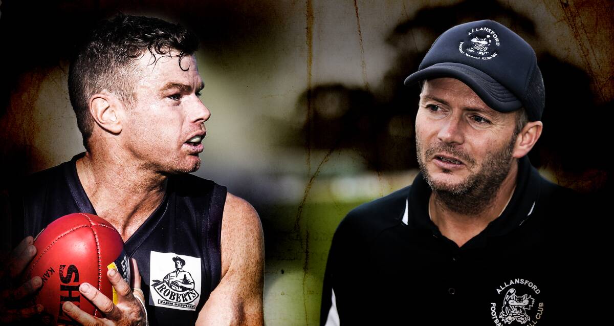 BANNED: Nirranda assistant coach Isaac Templeton (left) and Allansford coach Ben Price pleaded guilty to an ugly, half-time incident. Pictures: Morgan Hancock, Anthony Brady