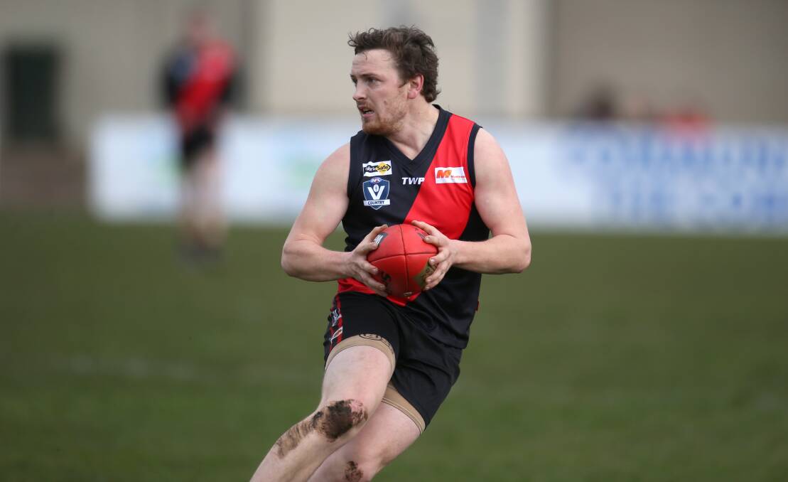 DONNING THE SASH: Cobden vice-captain Jake Evans will return from injury against Hamilton Kangaroos on Saturday. Picture: Amy Paton