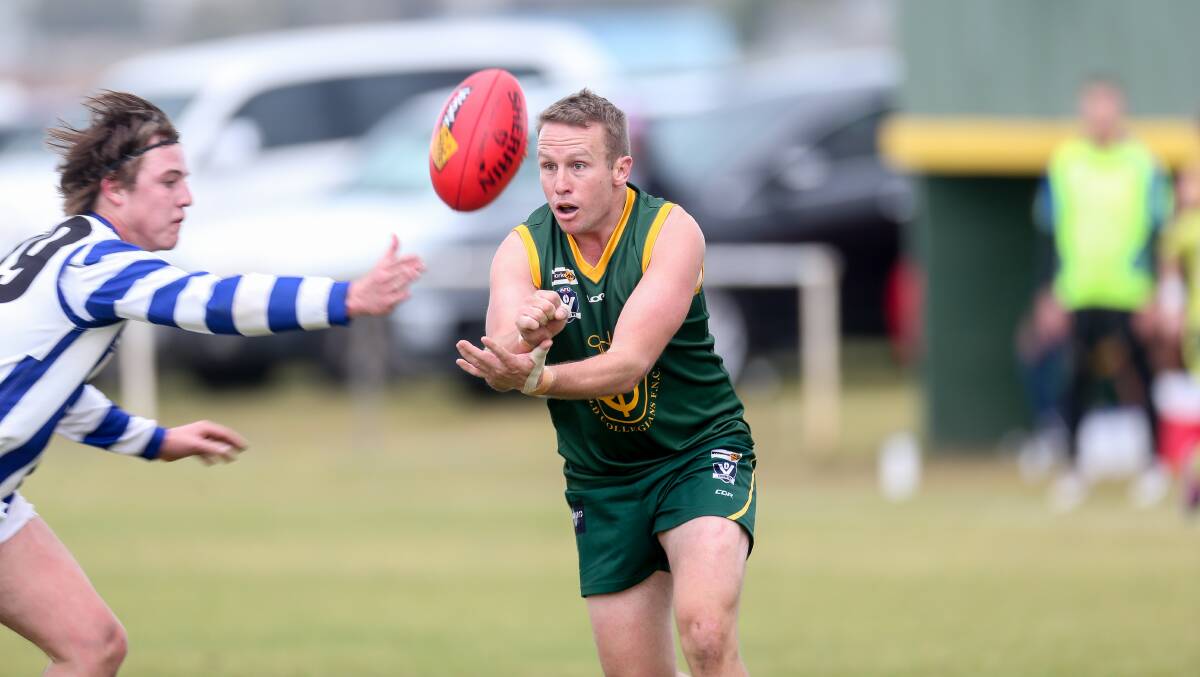 BIG GAME: Old Collegians' Josh Dwyer and his Warriors teammates will face Kolora-Noorat in the Warrnambool and District league grand final rematch on Saturday. Picture: Christine Ansorge