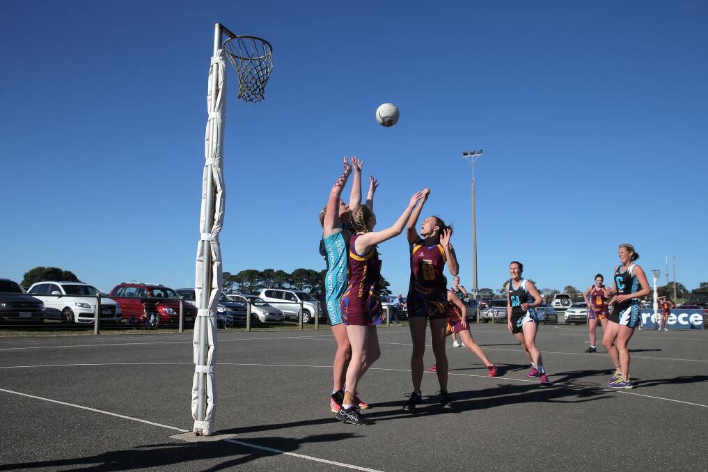 TALL ORDER: Kolora-Noorat defeated South Rovers in Warrnambool and District A grade netball on Saturday. Picture: Rob Gunstone