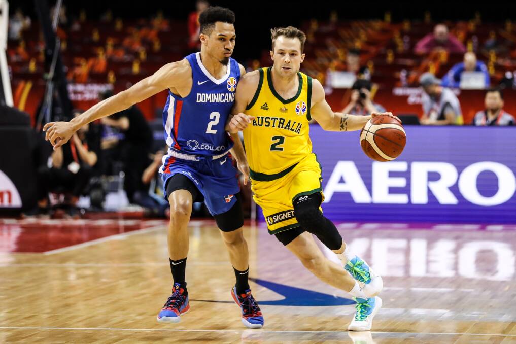 COURT TIME: Nathan Sobey played four minutes in Australia's win over the Dominican Republic. Picture: Getty Images