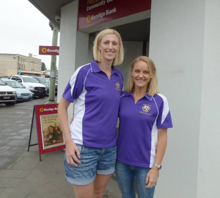 TALL ORDER: New Port Fairy netballer Demelza Fellowes with incoming coach Sarah McCorkell. The pair hopes to lead the Seagulls, who were premiers in 2016, back to the finals in 2018 after missing out last season.