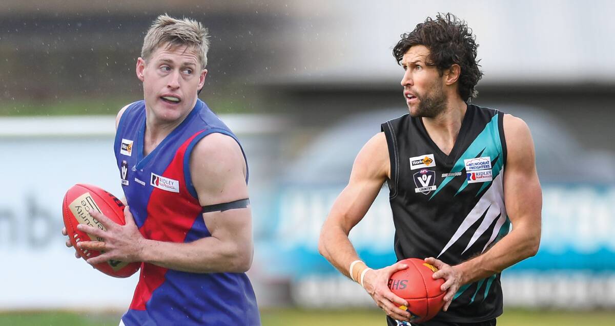 DIFFERENT LEAGUES, SAME BREAK: Terang Mortlake's Nick Couch and Kolora-Noorat's Jason Moloney, who play in different competitions, had the same weekend off. Pictures: Morgan Hancock 