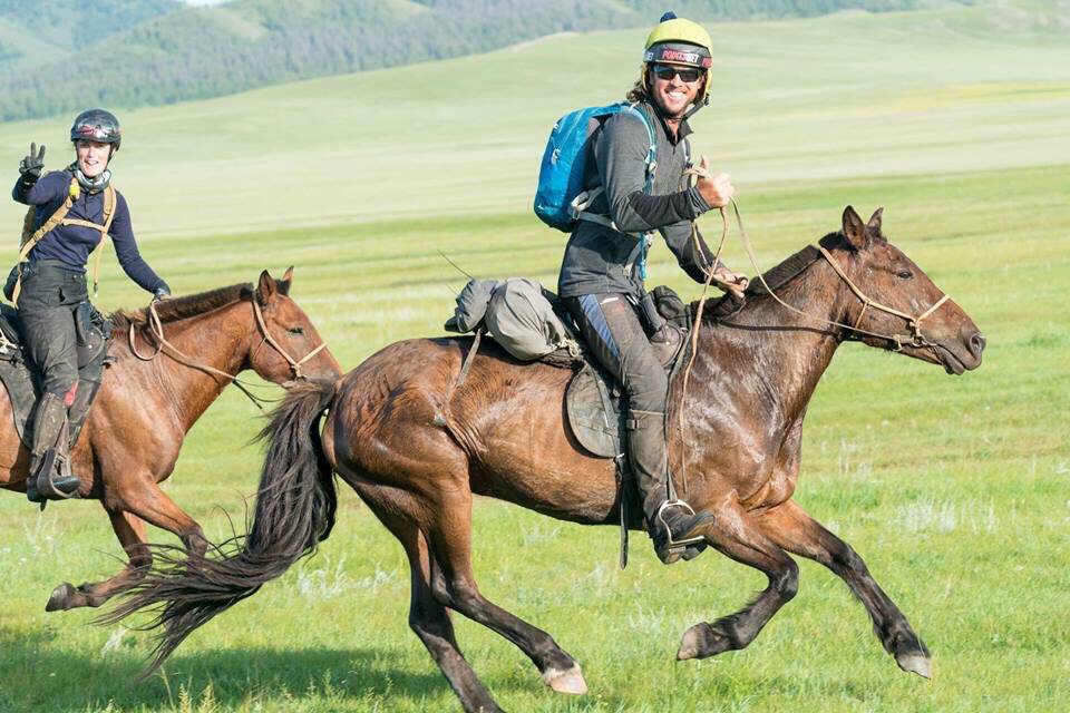 MIGHTY JOURNEY: Annabel Neasham and Adrian Corboy won the Mongol Derby - the world's longest endurance horse race. 