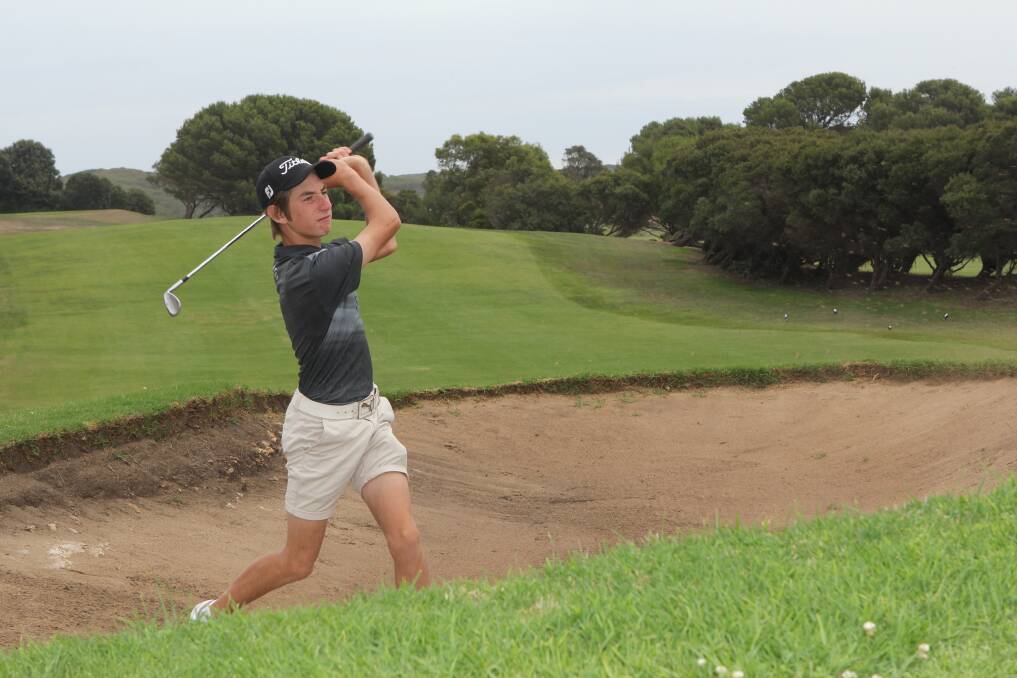 TARGET IN SIGHT: Warrnambool golfer Caleb Perry is hoping home-course advantage will help steer him to victory in the Sungold Junior Open. Picture: Justine McCullagh-Beasy