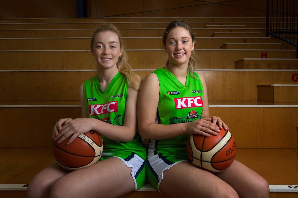 CLIMBING TO THE TOP: Lily Killey and Molly McKinnon are among the teenagers to have benefitted from Warrnambool Mermaids' Big V return. Picture: Christine Ansorge