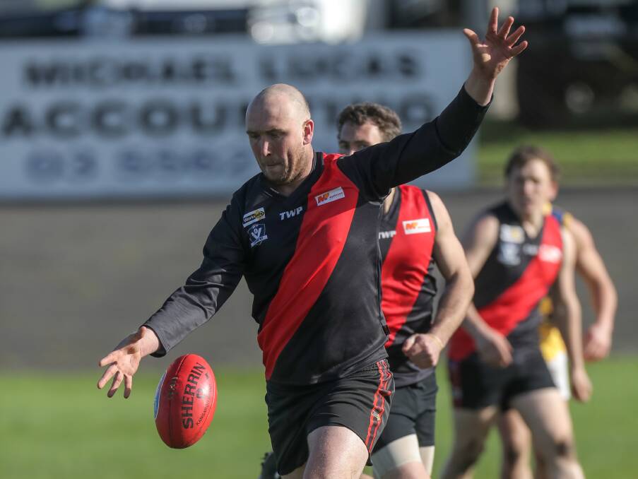 HELPING OUT: Cobden footballer Joe Dare is happy to play a variety of roles for the preliminary final-bound Bombers. He has spent their first two finals in defence. Picture: Morgan Hancock