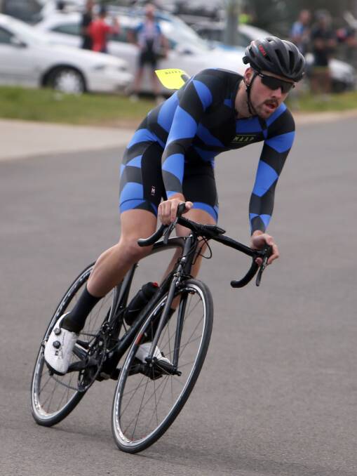 HURT: Warrnambool cyclist Sam Lane broke his collarbone on Thursday.