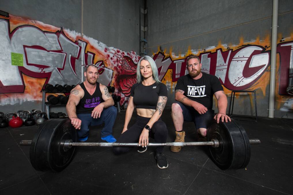 CHALLENGE ACCEPTED: Powerlifters Deejay McLean, Shani Russell and Andy Sloetjes are ready for their first competition. Picture: Christine Ansorge