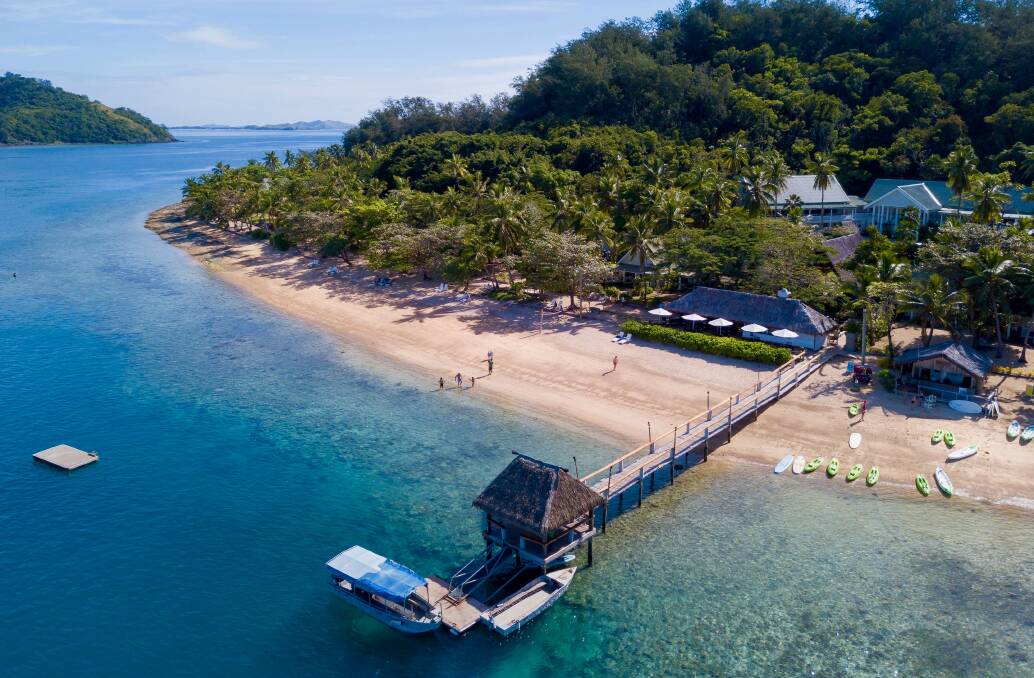Relax: Malolo Island Resort is 25km west of Nadi International Airport and comprises nine acres of the 2000 acre island and only has 46 Bures - all with ocean views.