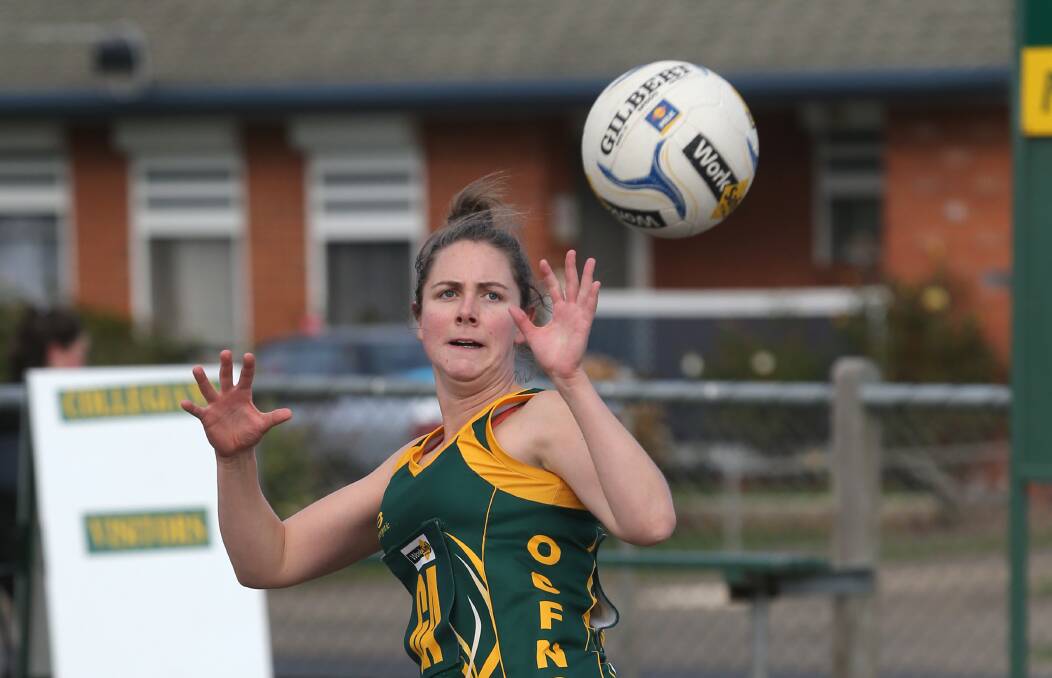 Sophie Ballinger helped Old Collegians qualify for the Warrnambool and District league A grade netball grand final