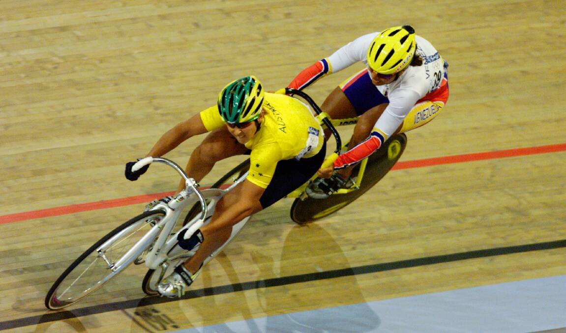 POWER ON: Michelle Ferris wins her sprint quarter-final against Daniela Larreal at the Sydney Olympics in 2000.