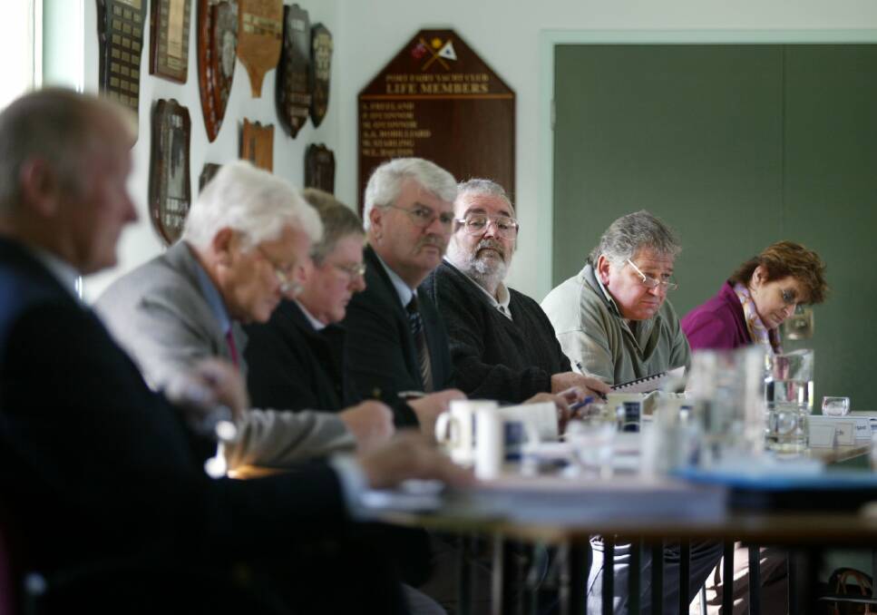 REWIND: This photo was taken during a Moyne Shire Council meeting in 2006 at the Port Fairy Yacht Club. The venue is again under consideration as a council meeting location.