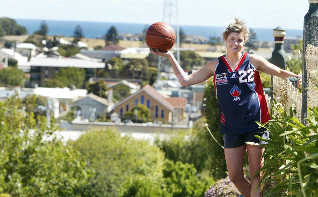 FLASHBACK: A young Nicole Gynes in her WNBL AIS uniform during a visit home to Warrnambool in 2006. 