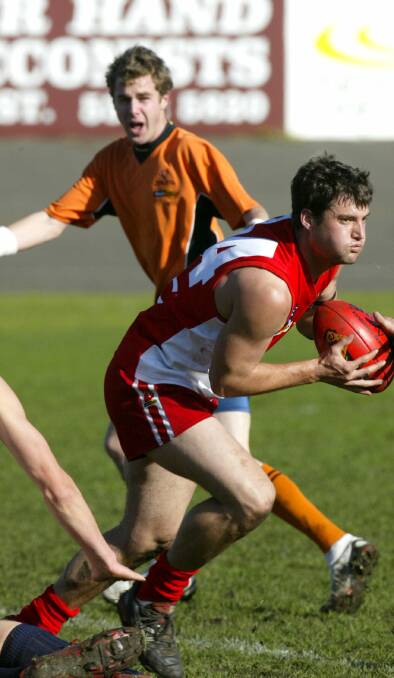 From the archives: James Rahilly playing for South Warrnambool against Warrnambool in the Hampden league in 2007. 
