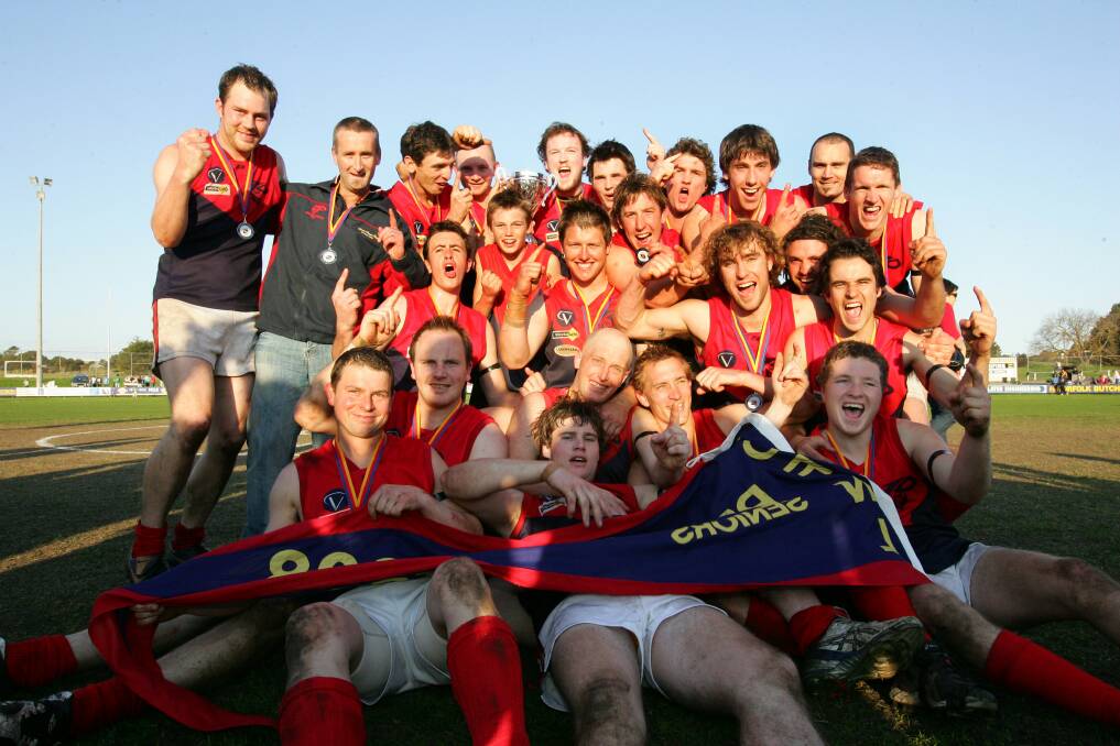 All together now: Timboon Demons' premiership team shot.