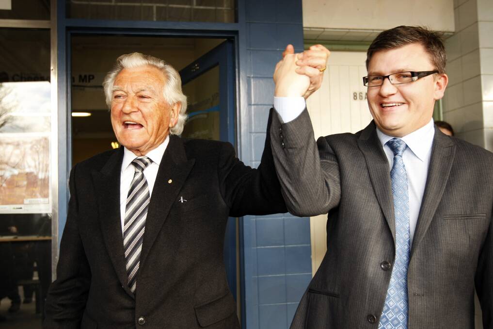 VICTORY: Darren Cheeseman said Bob Hawke was instrumental in helping him secure a victory in the seat of Corangamite back in 2010. Picture: Rob Gunstone