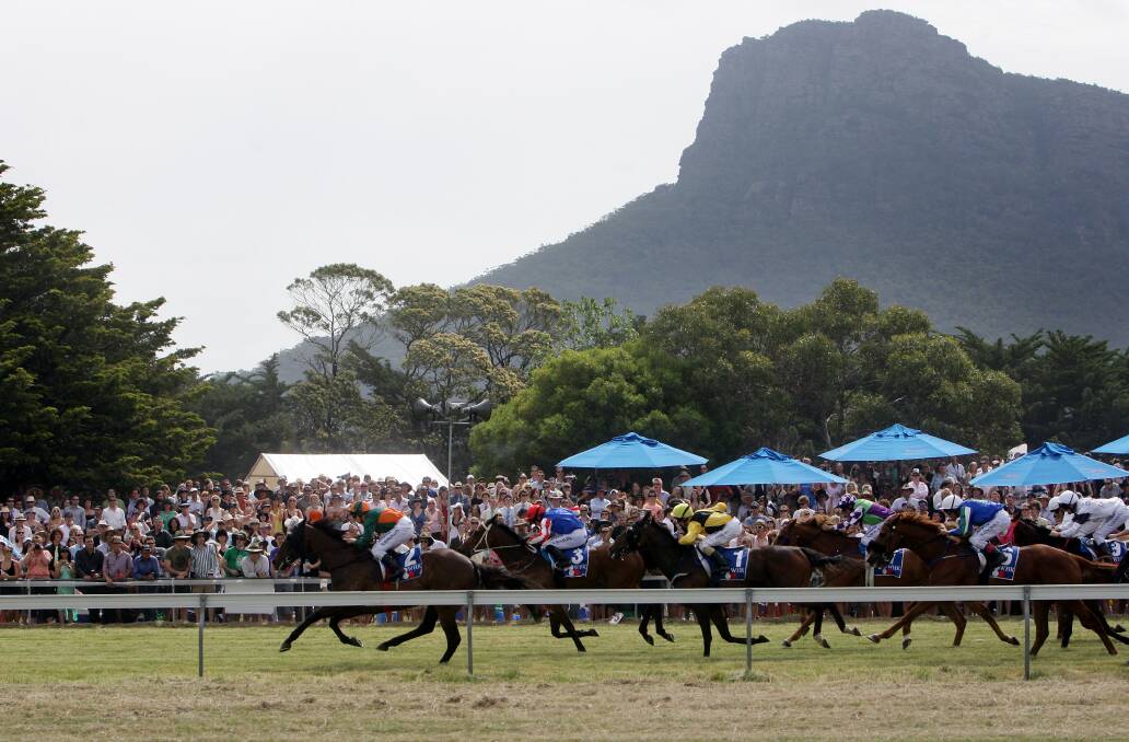 Racing under the rock: The Dunkeld Races will be running in the shadow of the Grampians on Saturday.