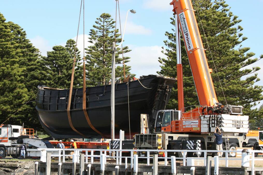 The launch of the Notorious at Port Fairy's Martin Point in 2011.