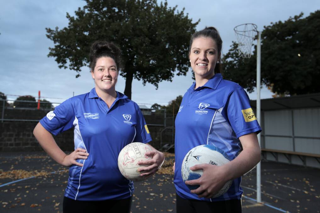 Reunited: Sisters Rhianne Lewis (left) and Kelsey Lewis will both be back in action for the Hamilton Kangaroos in 2019. 
Picture: Rob Gunstone
