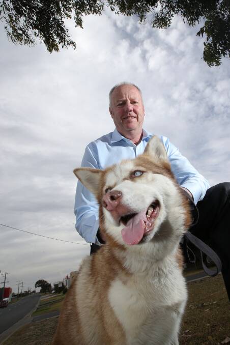 Warrnambool City Council Acting Local Laws manager Peter McArdle husky Arabella.
