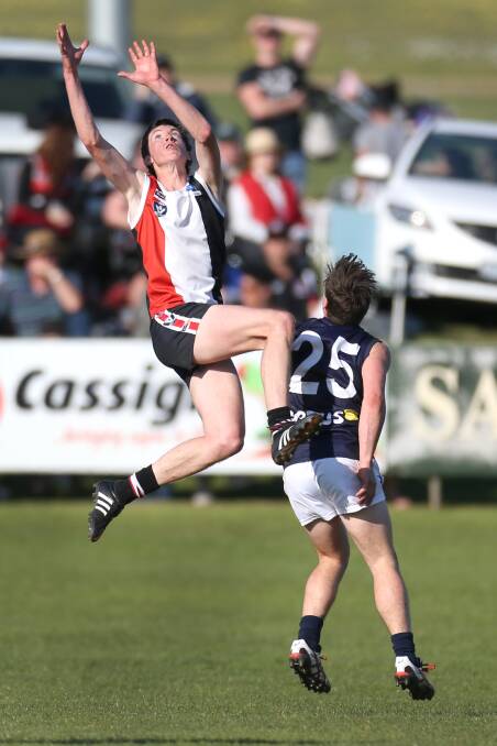 THROWBACK: Tom Lynch flies for a mark in the 2015 Hampden league grand final. It was to be his last game in almost four years. 