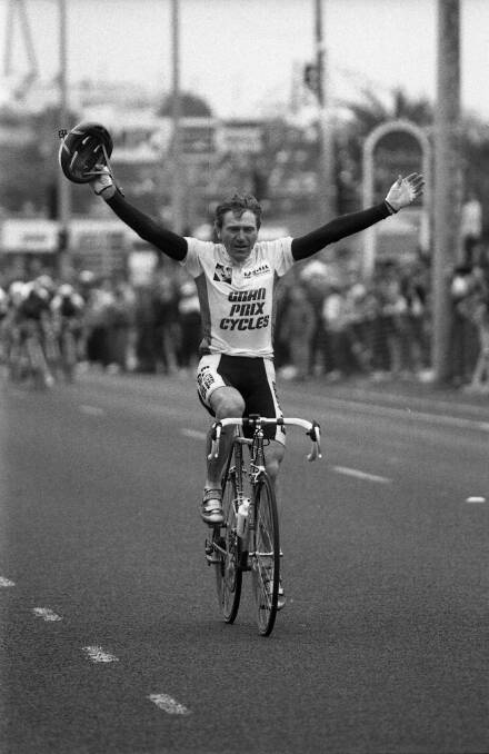 TRIPLE TREAT: Peter Besanko wins the 1992 Melbourne to Warrnambool, his third success in the race. Picture: Rob Sharrock
