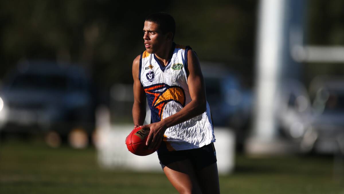 TOP PROSPECT: Taylem Wason playing for North Warrnambool Eagles in 2016.