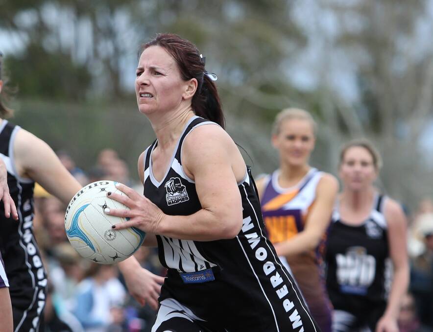 HEAVY BLOW: Camperdown star midcourter Tracey Baker faces a long stint on the sidelines after badly breaking her foot last Saturday.