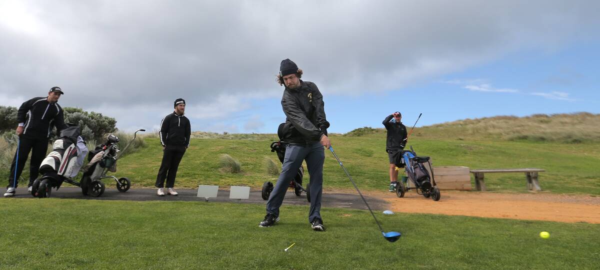 TEEING OFF: Warrnambool's Sam Astbury is working hard on his golf game and has slashed his handicap from seven to two in recent months. 